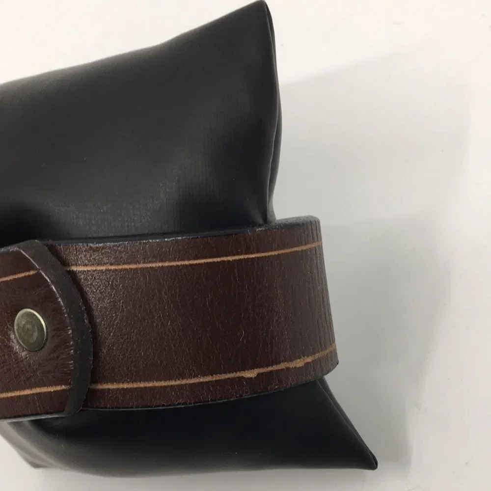 Winchester 12 Gauge Shotgun Shell brass and brown leather bracelet